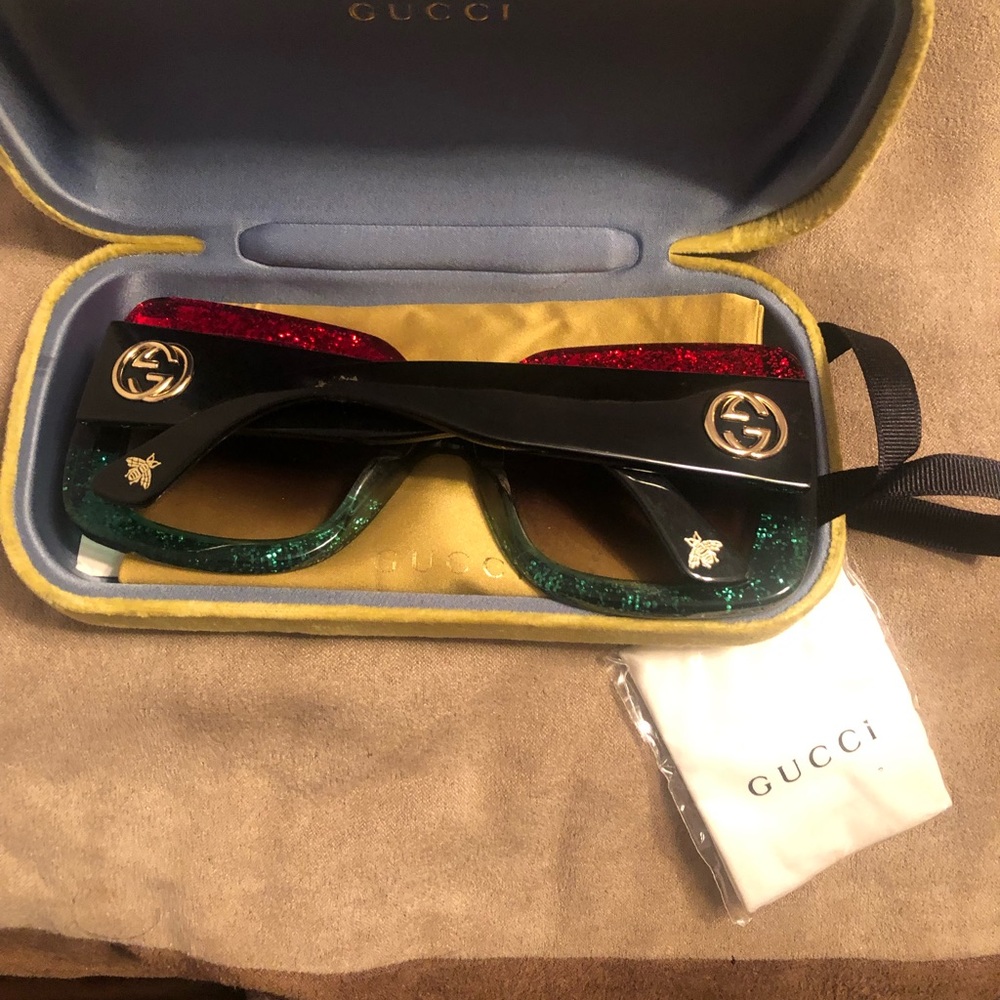 Gucci Glittered Gradient Oversized Square Sunglass - image 5